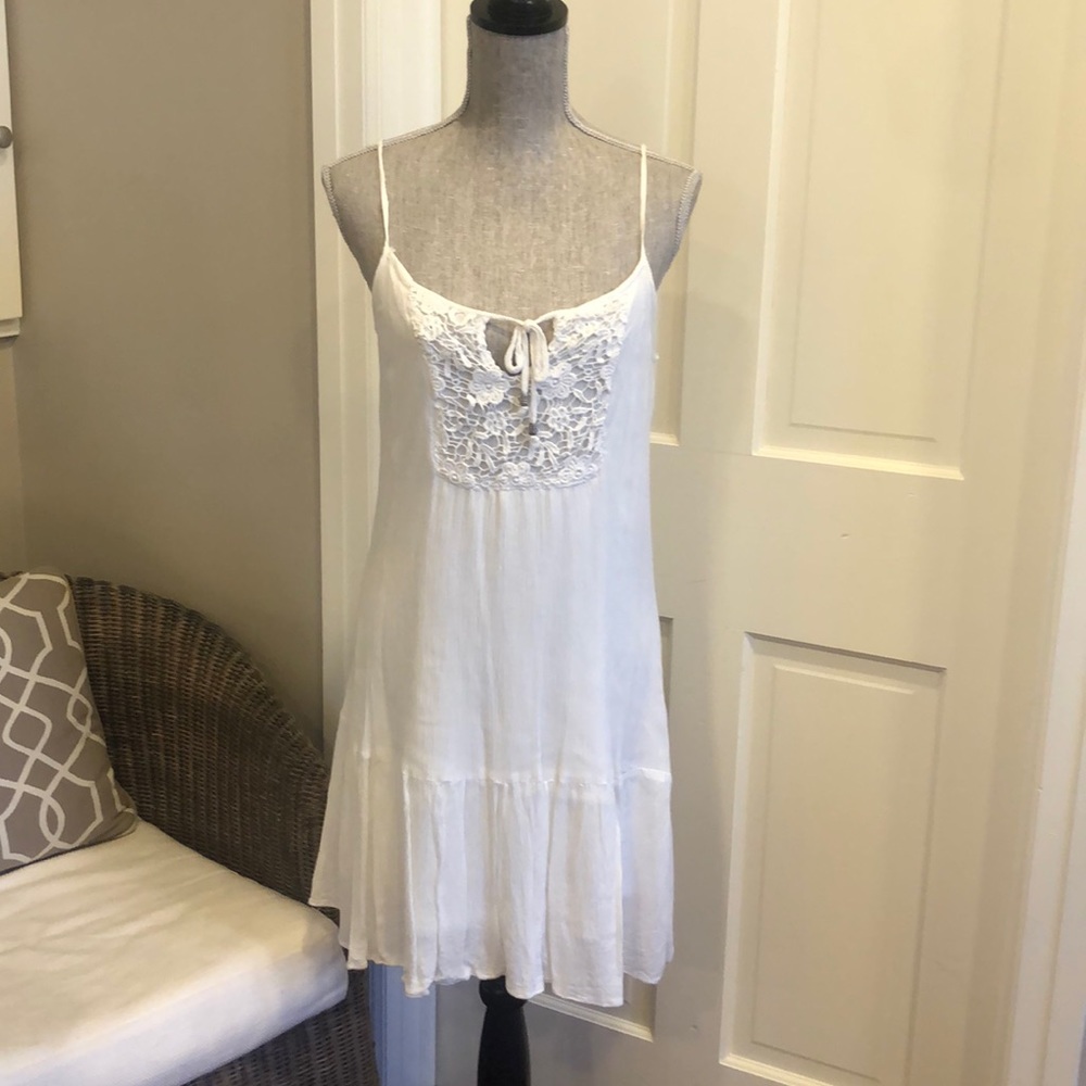Stradivarius White Flowy Dress